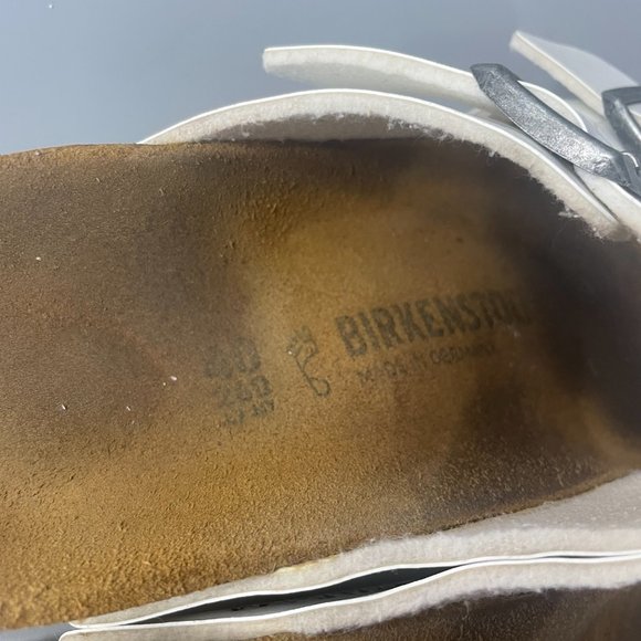 Birkenstock White Leather Arizona Birko-Flor, Size 40 main image 9